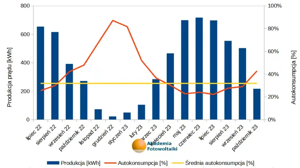 fotowoltaika zużycie własne wykres 