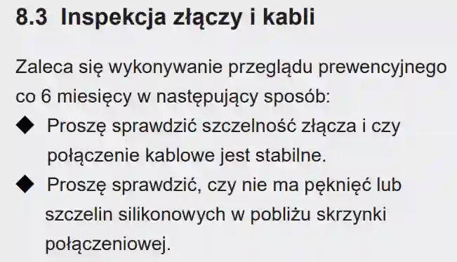 obsługa i konserwacja złączy i kabli w panelach Longi