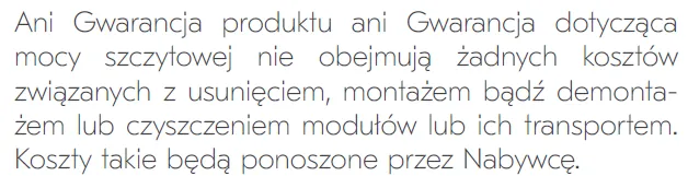 reklamacja paneli fotowoltaicznych koszty transportu